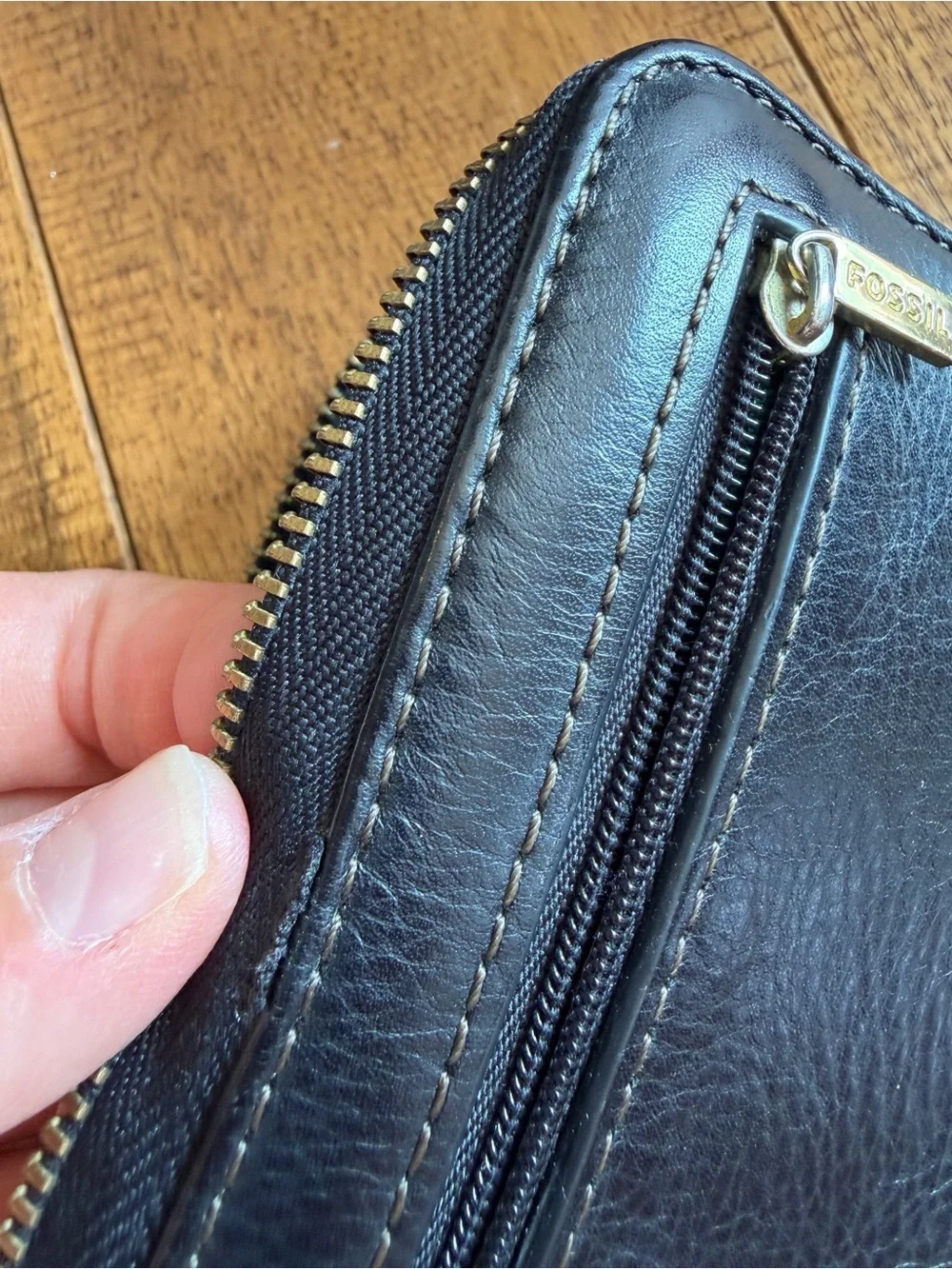 Fossil black leather